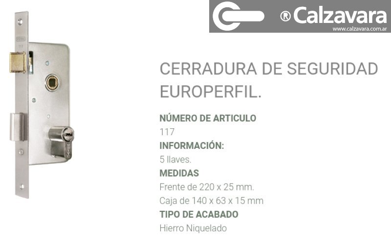 CERRADURA PRIVE 117 C/CILINDRO