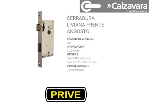 CERRADURA PRIVE 101 ZINC GRANEL ZB5
