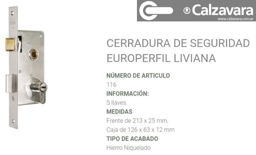 CERRADURA PRIVE 116 COMPUTADA